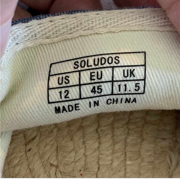 Soludos Men’s Blue espadrille Size 12 - Picture 6 of 6
